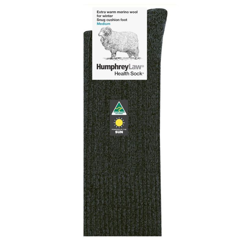Humphrey Law-Socks Health For Winter Merino No Tight Elastic Top - Charcoal image number 1